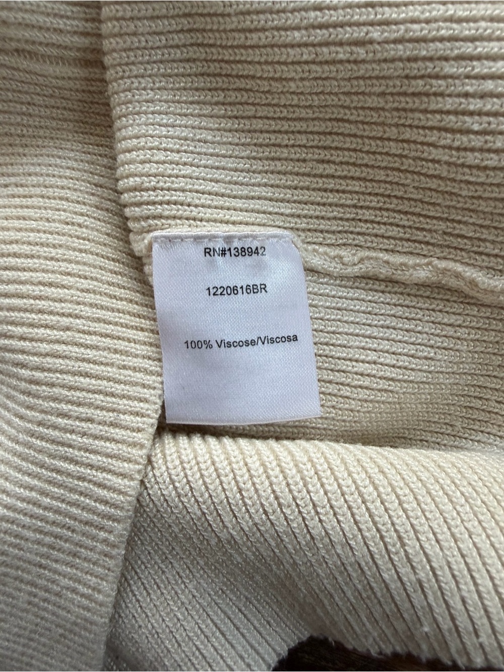 On Twelfth Women’s M Beige Rib Knit Puff Sleeve Sweater | SKU 0085 - Picture 6 of 7
